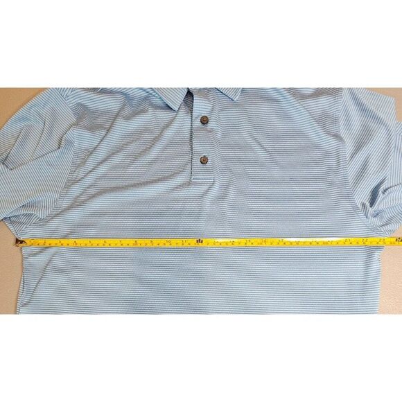 Footjoy Mens L Blue Striped Golf Polo Shirt - Picture 5 of 9